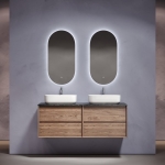 Тумба 140 см Marmi 2.0 Дуб чарльстон ПОДВЕСНАЯ Sancos со столешницей и с раковинами CN5043 — изображение 2