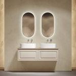 Тумба 140 см VERY Beige Soft ПОДВЕСНАЯ Sancos со столешницей и с раковинами CN6075 — изображение 2