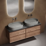 Тумба 140 см Marmi 2.0 Дуб чарльстон ПОДВЕСНАЯ Sancos со столешницей и с раковинами CN6048MH — изображение 3