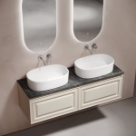 Тумба 140 см VERY Beige Soft ПОДВЕСНАЯ Sancos со столешницей и с раковинами CN6075 — изображение 3