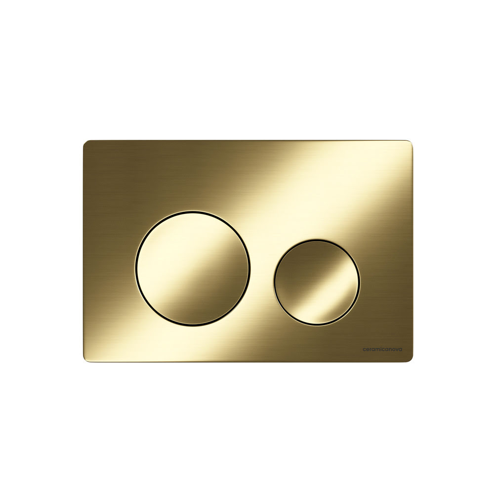 Кнопка смыва CERAMICANOVA Balance клавиша Circle, цвет золото брашированное, арт. CN12-001BG/Италия