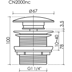 Донный клапан БЕЗ ПЕРЕЛИВА ХРОМ CeramicaNova CN2000CHnc/Италия — изображение 2