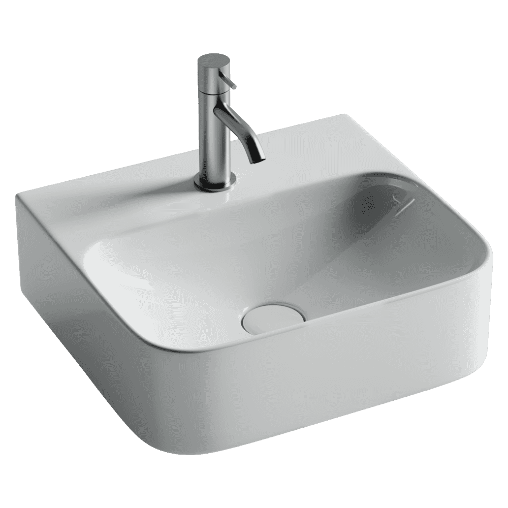 Умывальник 435х395х135мм чаша Aura CeramicaNova накладная/подвесная прямоугольная CN2005/Италия