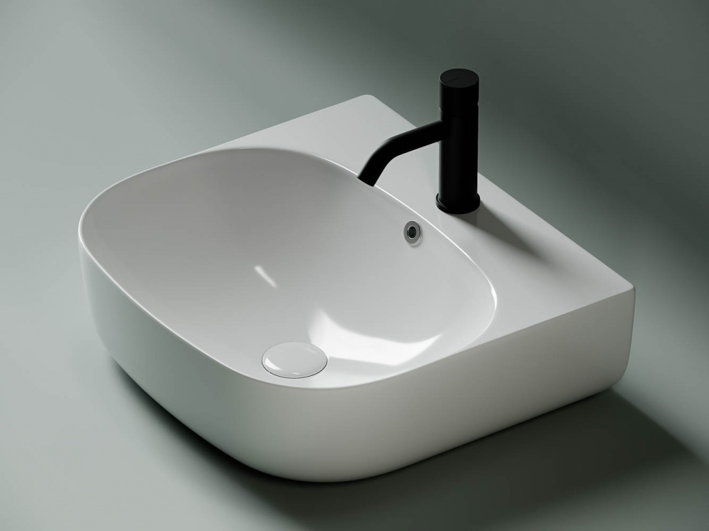 Умывальник 490х445х145мм пристенный Element CeramicaNova накладной прямоугольный CN5011/Италия