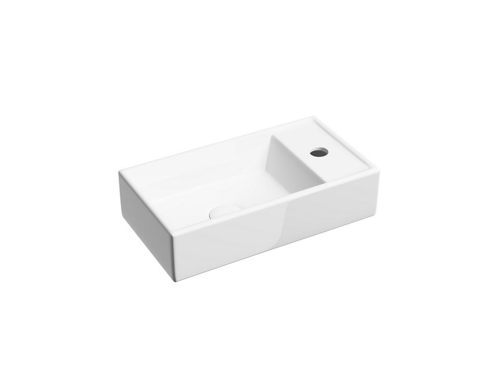 cn6051l_1 Умывальник 407х217х100мм Element CeramicaNova подвесной прямоугольный CN6051L чаша слева/Италия — изображение 1