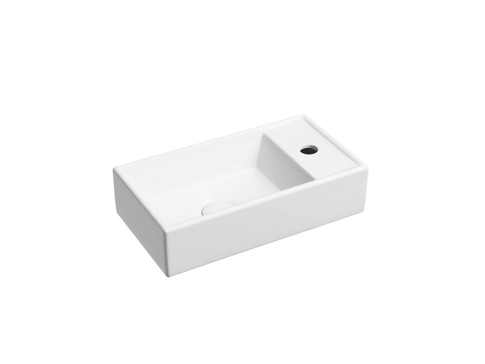 Умывальник 407х217х100мм Element CeramicaNova подвесной прямоугольный CN6051LMW чаша слева/Италия