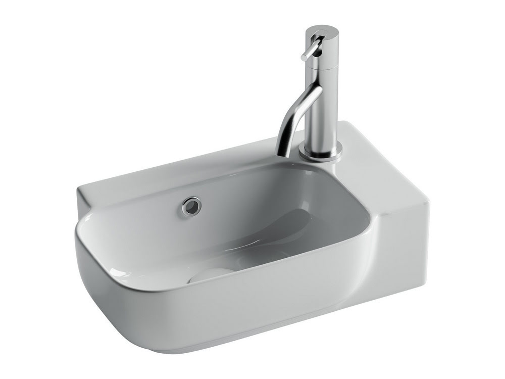 Умывальник 403х249х140мм Element CeramicaNova подвесной прямоугольный CN6074L чаша слева/Италия