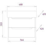 Тумба 60 см НЕАПОЛЬ ПОДВЕСНАЯ/КРАСКА!!! с умывальником — изображение 8