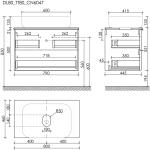 Тумба 80 см Delta Sancos ПОДВЕСНАЯ Дуб красный/графит со столешницей и с раковиной CN6047 — изображение 8