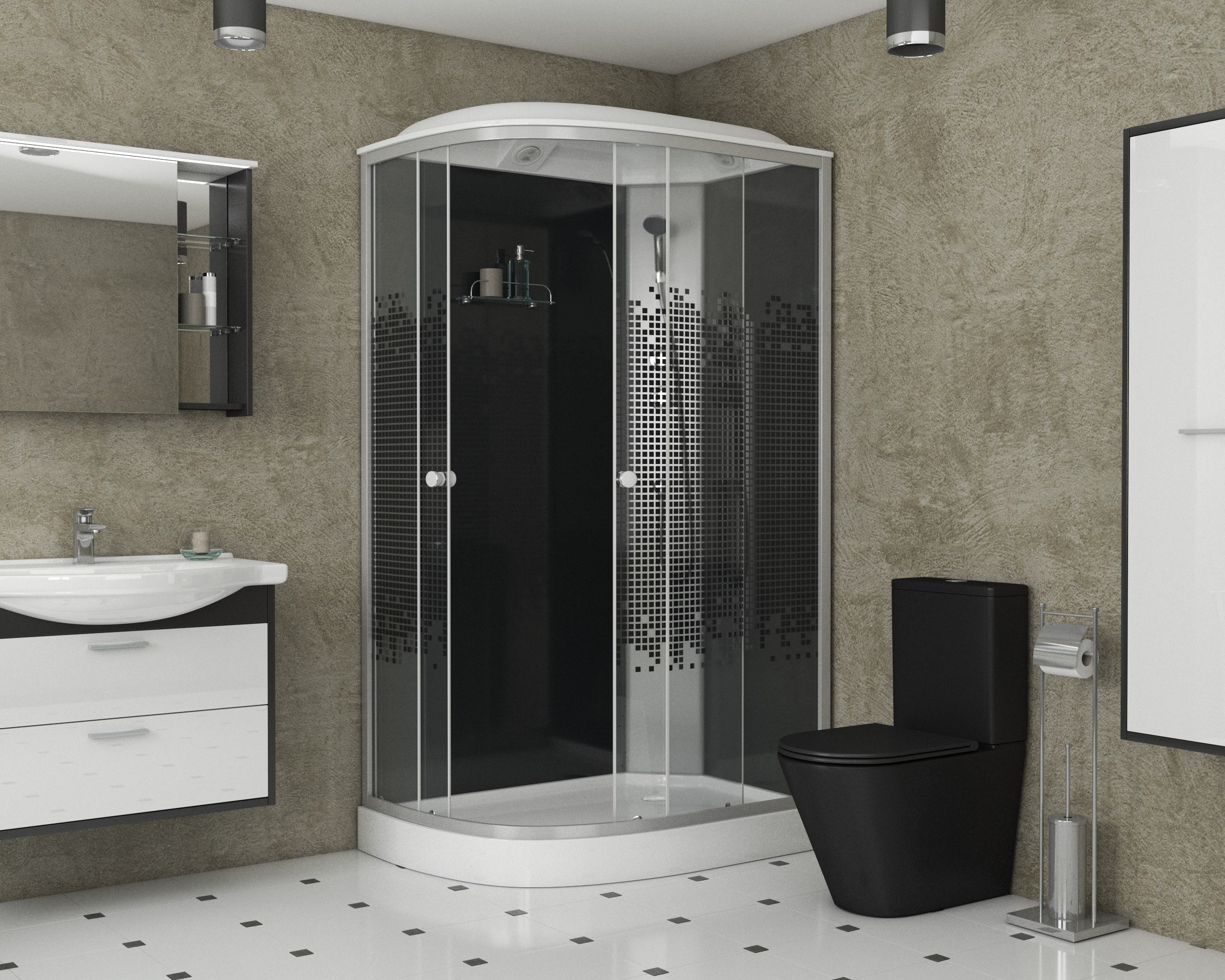 Душевая кабина 120*80 см NIAGARA Eco NG-4512-14R Правый угол