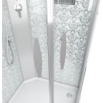Душевая кабина 90x90 см NIAGARA Luxe NG-7715WBK рисунок СЕРЕБРО без крыши — изображение 2