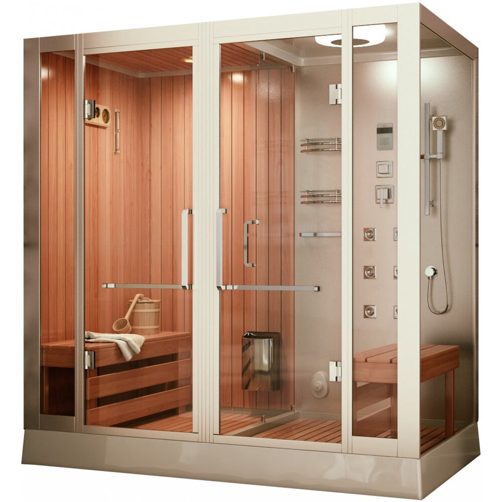 Кабина 170x120см с финской сауной FRANK F907L левосторонняя / Германия