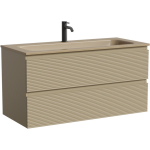 Тумба 100 см Folk Капучино ПОДВЕСНАЯ Sancos с умывальником CN7013MC