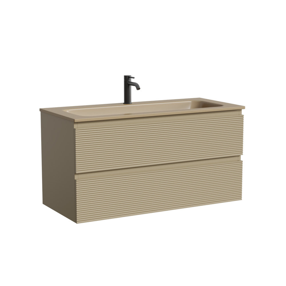 Тумба 100 см Folk Капучино ПОДВЕСНАЯ Sancos с умывальником CN7013MC