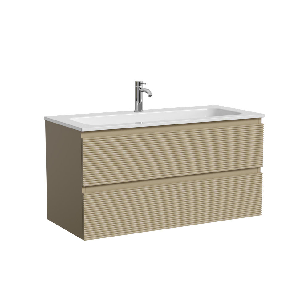 Тумба 100 см Folk Капучино ПОДВЕСНАЯ Sancos с умывальником CN7013