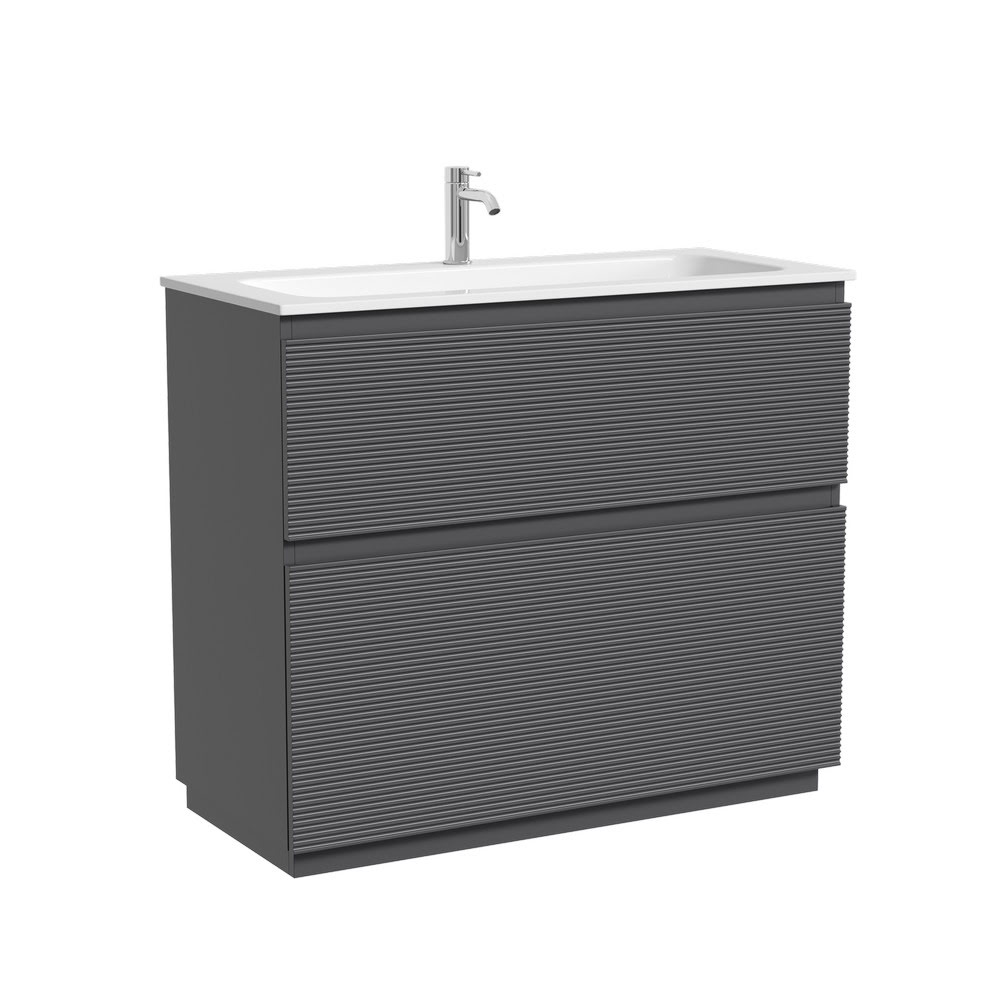 Тумба 100 см Folk Floor Grey soft Напольная Sancos с умывальником CN7013