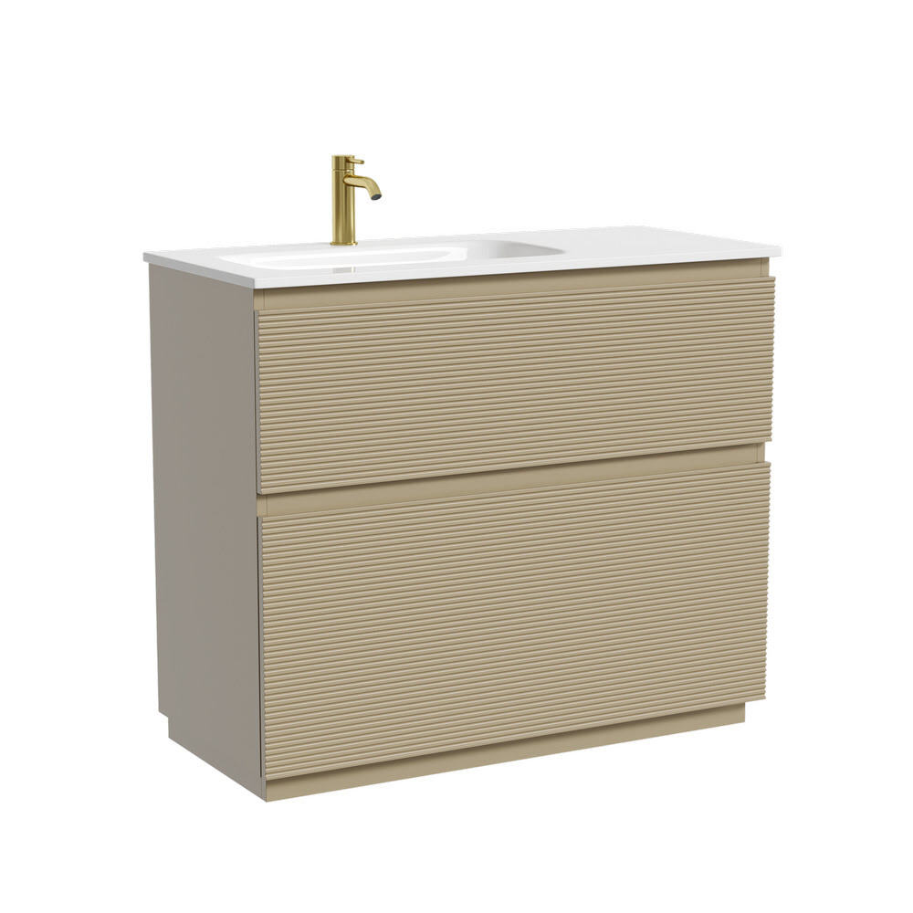 Тумба 100 см Folk Floor Капучино Напольная Sancos с умывальником CN7014