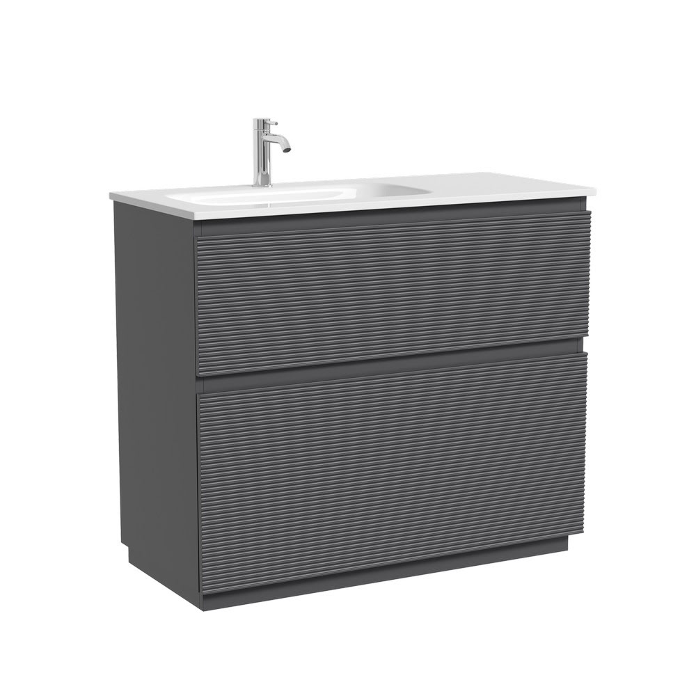 Тумба 100 см Folk Floor Grey soft Напольная Sancos с умывальником CN7014