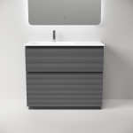 Тумба 100 см Folk Floor Grey soft Напольная Sancos с умывальником CN7014 — изображение 4