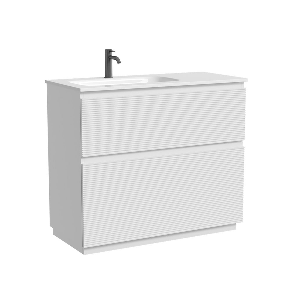 Тумба 100 см Folk Floor Bianco Напольная Sancos с умывальником CN7014