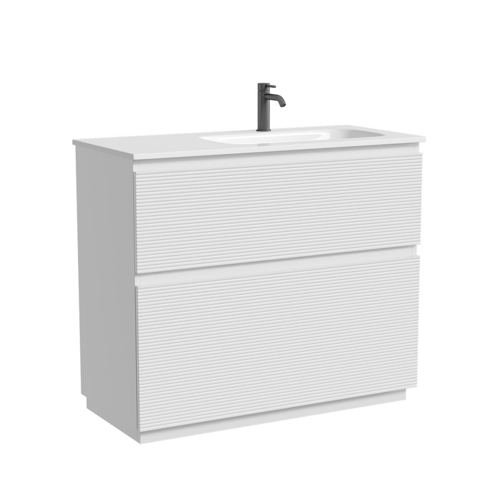 Тумба 100 см Folk Floor Bianco Напольная Sancos с умывальником CN7015