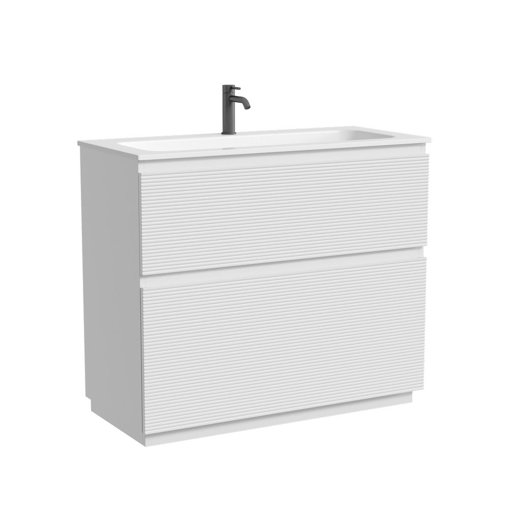 Тумба 100 см Folk Floor Bianco Напольная Sancos с умывальником CN7013