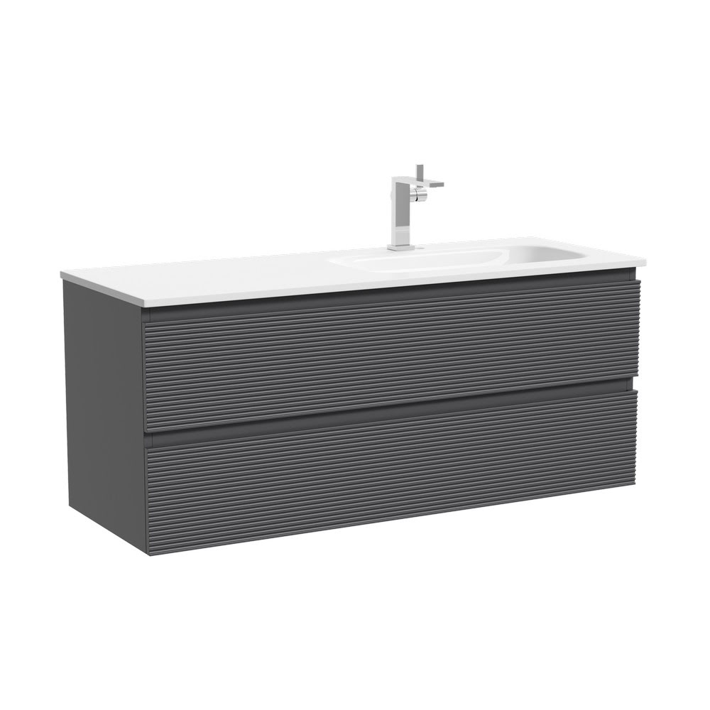 Тумба 120 см Folk Grey soft ПОДВЕСНАЯ Sancos с умывальником CN7021