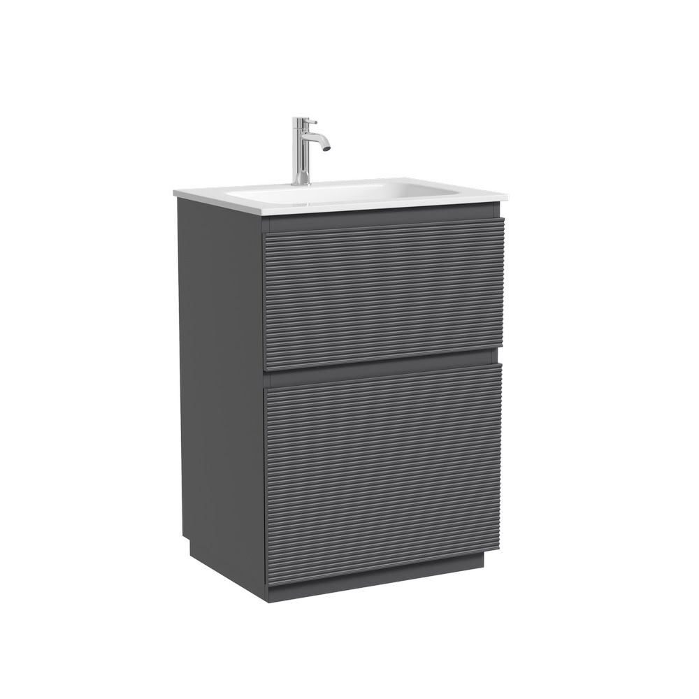 Тумба 60 см Folk Floor Grey soft Напольная Sancos с умывальником CN7011