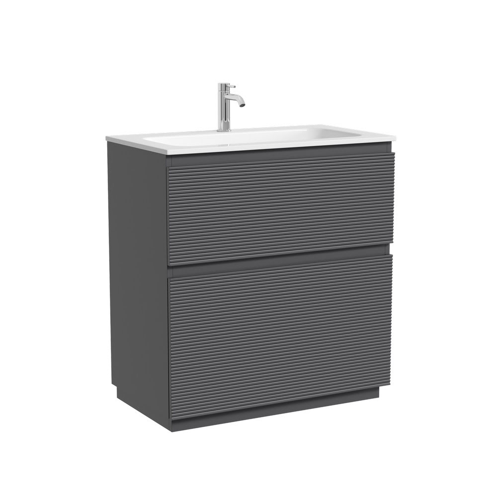 Тумба 80 см Folk Floor Grey soft Напольная Sancos с умывальником CN7012