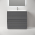 Тумба 90 см Folk Floor Grey soft Напольная Sancos с умывальником CN7019 — изображение 4