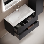 Тумба 90 см Folk Grey soft ПОДВЕСНАЯ Sancos с умывальником CN7019wx — изображение 5