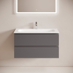 Тумба 90 см Folk Grey soft ПОДВЕСНАЯ Sancos с умывальником CN7019 — изображение 4