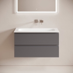 Тумба 90 см Folk Grey soft ПОДВЕСНАЯ Sancos с умывальником CN7019wx — изображение 4