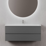 Тумба 120 см Folk Grey soft ПОДВЕСНАЯ Sancos с умывальником CN7017 — изображение 4