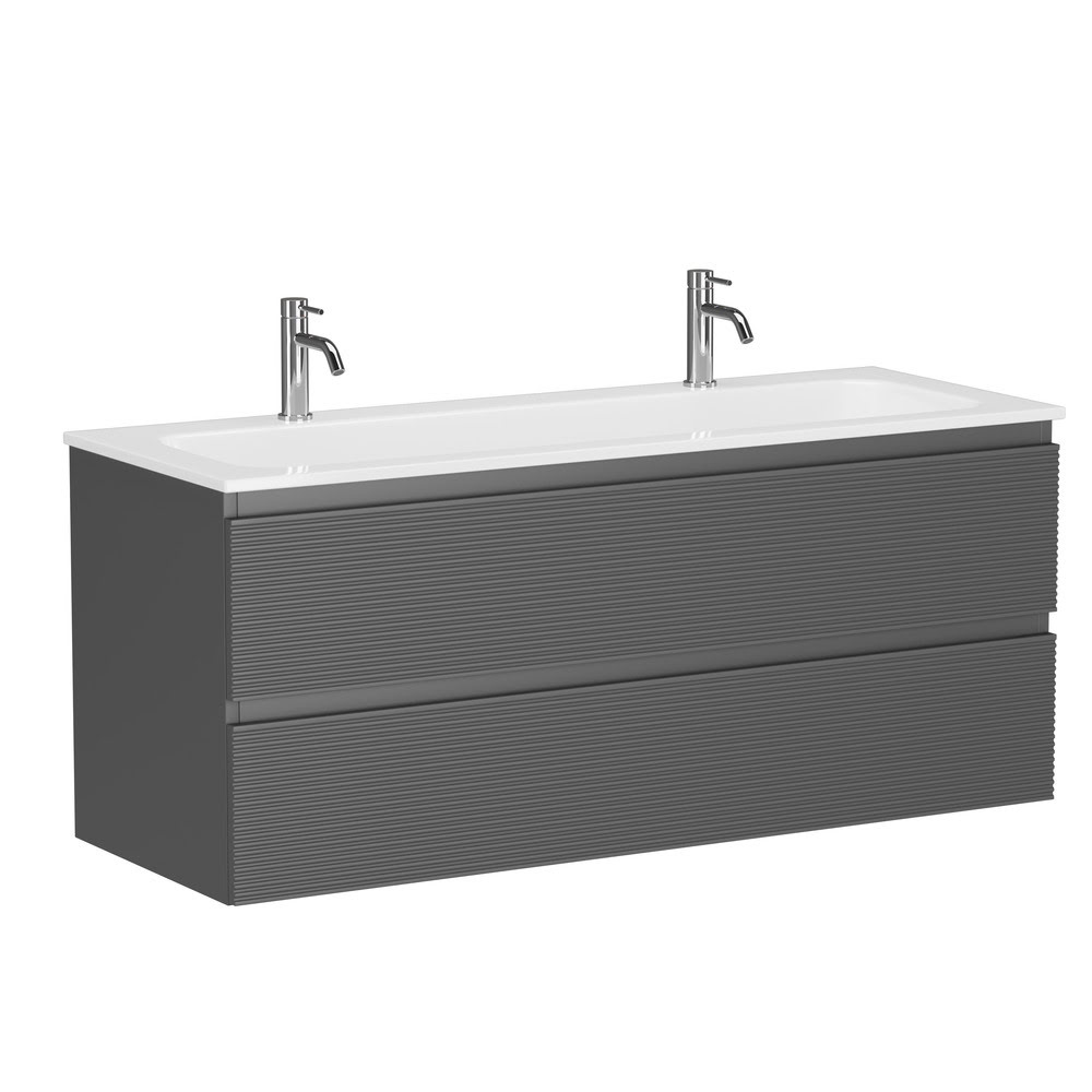 folk_2_fl120gs Тумба 120 см Folk Grey soft ПОДВЕСНАЯ Sancos с умывальником CN7016 — изображение 1