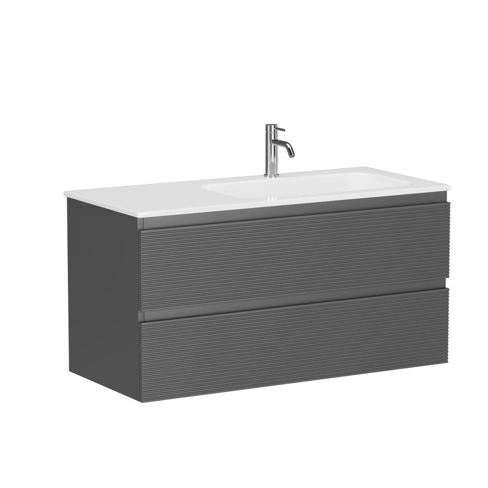 Тумба 100 см Folk Grey soft ПОДВЕСНАЯ Sancos с умывальником CN7015
