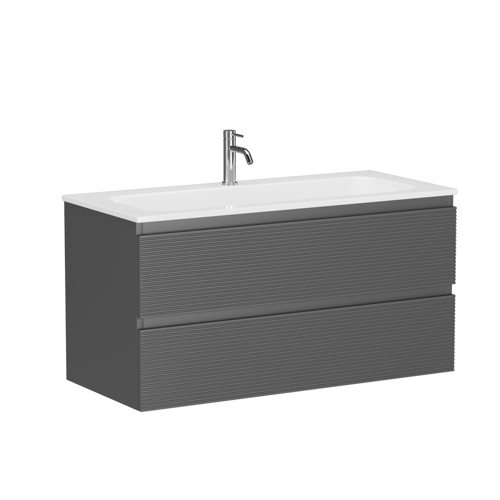 Тумба 100 см Folk Grey soft ПОДВЕСНАЯ Sancos с умывальником CN7013