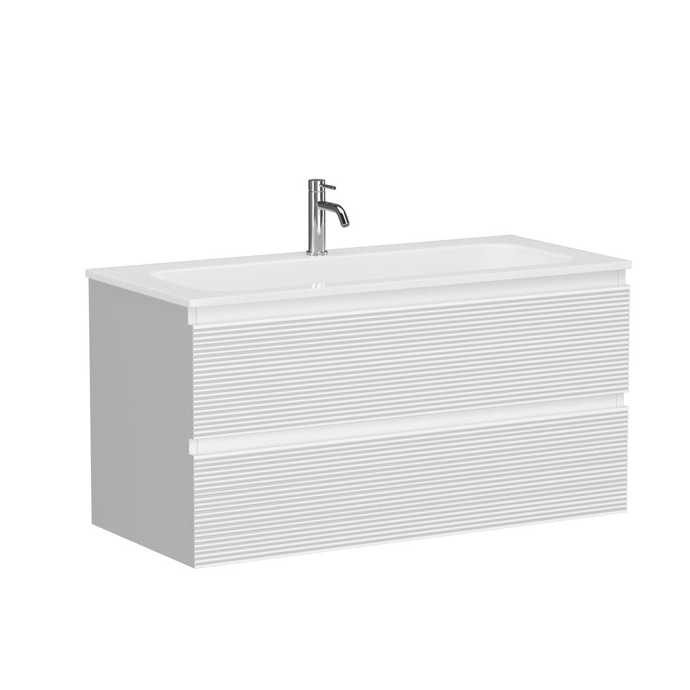 Тумба 100 см Folk Bianco ПОДВЕСНАЯ Sancos с умывальником CN7013