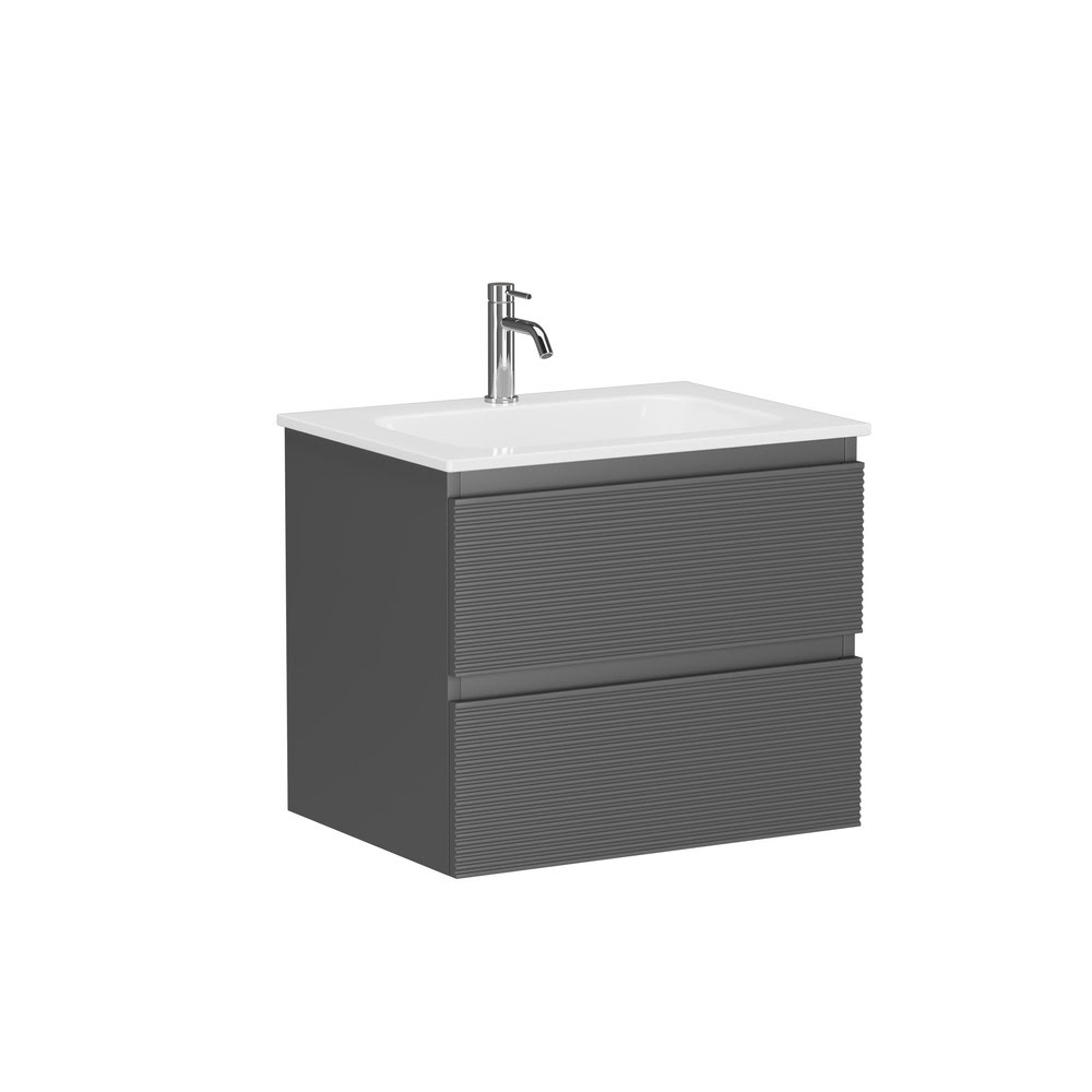 folk_fl60gs Тумба 60 см Folk Grey soft ПОДВЕСНАЯ Sancos с умывальником CN7011 — изображение 1