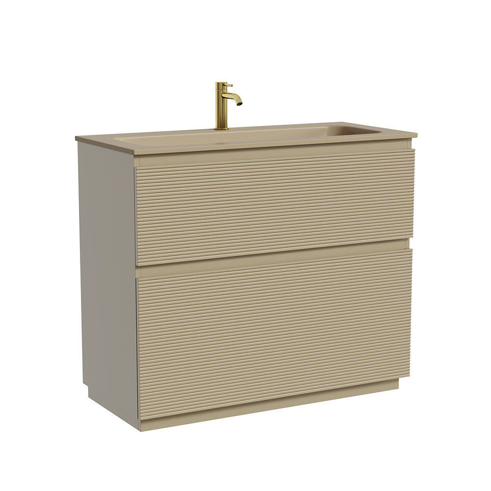 Тумба 100 см Folk Floor Капучино Напольная Sancos с умывальником CN7013MC