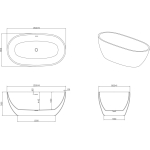 Ванна 150x78 см акриловая отдельностоящая GROSSMAN Classic GR-2403MB / Германия — изображение 6