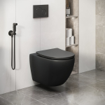 Унитаз ТОРНАДО ЧЁРНЫЙ МАТОВЫЙ безободковый подвесной GROSSMAN GR-4411BMSQ/Германия — изображение 6