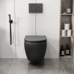 Унитаз ТОРНАДО ЧЁРНЫЙ МАТОВЫЙ безободковый подвесной GROSSMAN GR-4411BMSQ/Германия — изображение 7