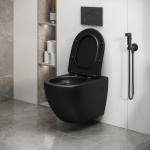 Унитаз ТОРНАДО ЧЁРНЫЙ МАТОВЫЙ безободковый подвесной GROSSMAN GR-4411BMSQ/Германия — изображение 8