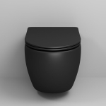 Унитаз ТОРНАДО ЧЁРНЫЙ МАТОВЫЙ безободковый подвесной GROSSMAN GR-4411BMSQ/Германия — изображение 3