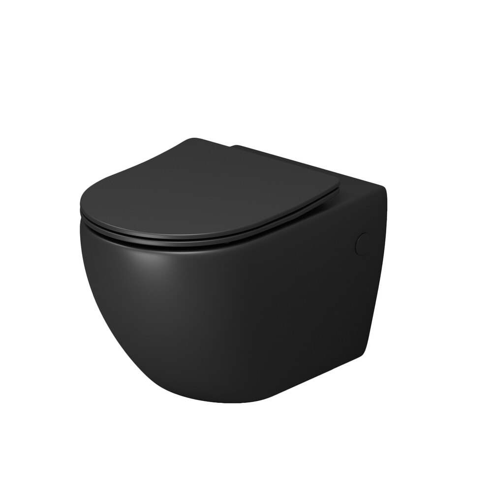 Унитаз ТОРНАДО ЧЁРНЫЙ МАТОВЫЙ безободковый подвесной GROSSMAN GR-4411BMSQ/Германия