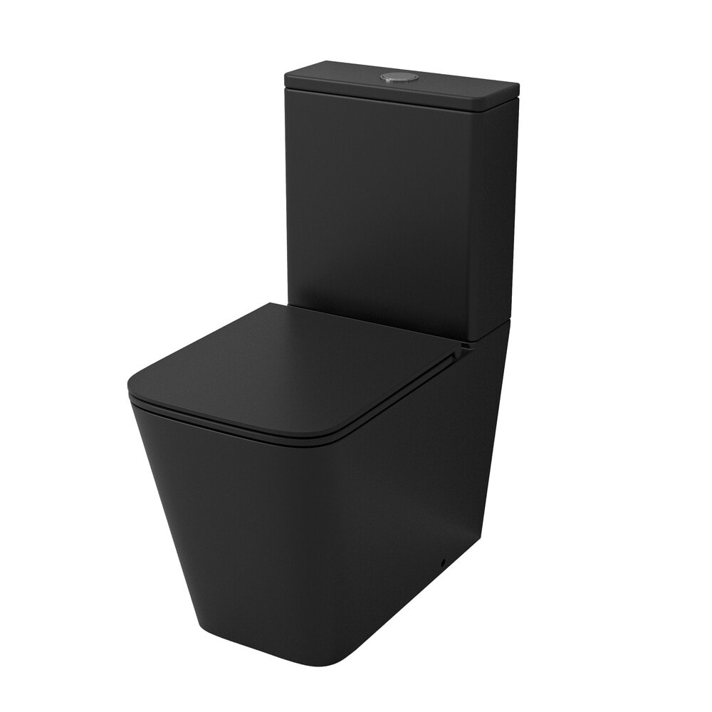 Унитаз безободковый ТОРНАДО ЧЁРНЫЙ МАТОВЫЙ напольный GROSSMAN GR-4418BMSQ/Германия