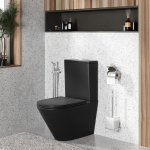 Унитаз безободковый ТОРНАДО ЧЁРНЫЙ МАТОВЫЙ напольный GROSSMAN GR-4449BMSQ/Германия — изображение 8