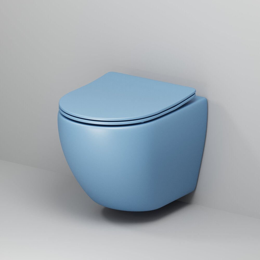 Унитаз безободковый ГОЛУБОЙ МАТОВЫЙ подвесной GROSSMAN GR-4455BSMS/Германия