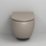 Унитаз безободковый СВЕТЛО-КОРИЧНЕВЫЙ МАТОВЫЙ подвесной GROSSMAN GR-4455BRLMS/Германия — изображение 2